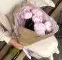 Букет из 5 розовых пионов